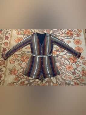 En Creme Multicolor Striped Sequin Romper